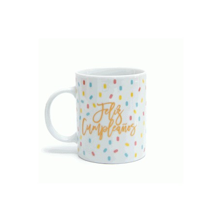 Taza Feliz Cumpleaños Confetti