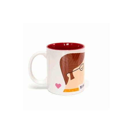Taza Amor Parejas Hombre Mujer Castaño